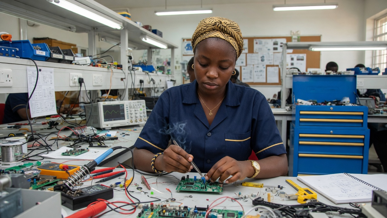 EASTC student at a workbench